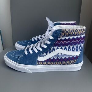 VANS Sk8-Hi Fair Isle Blue/Multicolor Men’s Size 10 Women’s Size 11.5